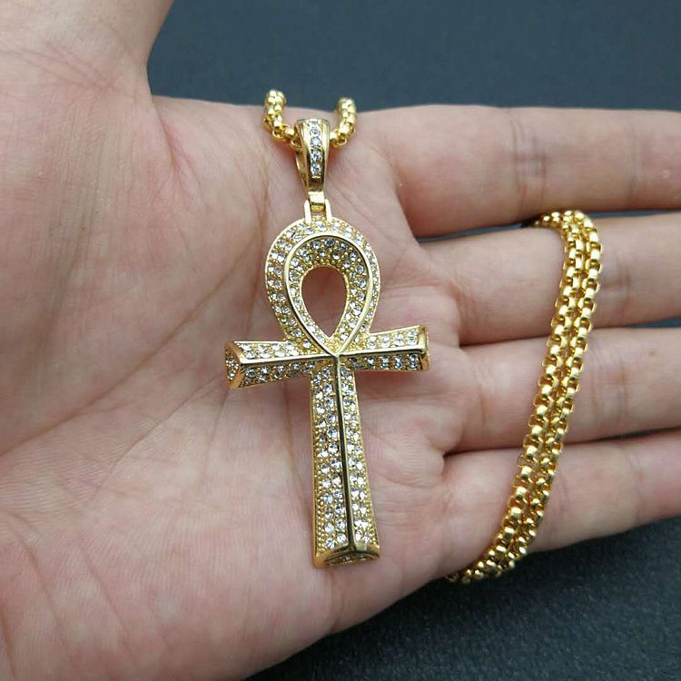 Collier avec pendentif croix de jésus de haute qualité, en acier inoxydable plaqué or 18 carats, bijoux religieux pour femmes et hommes, collier de foi