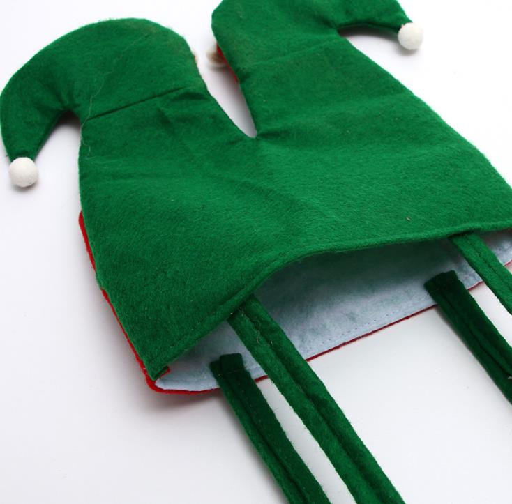 Sacs à bonbons elfe cadeau de noël, sac à vin chaussettes Elf Cola, sac cadeau de noël rouge vert, bas de fête de noël SN878