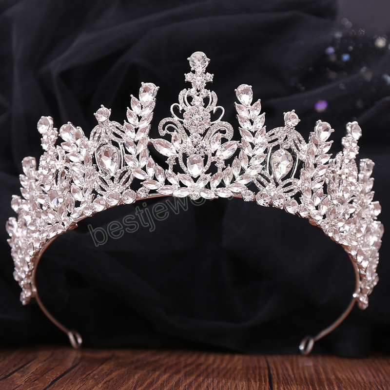 Crystal Flower Crown Bridal Wedding Tiaras and Crowns for Women Gold Color Rhinestone Hair Jewelry Party Bride Headpieces