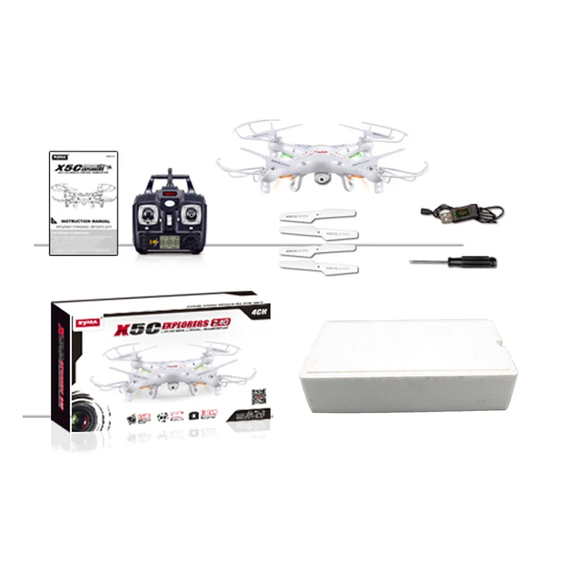 Drone explorateur Original SYMA X5C/X5C-1 2.4G 4CH gyroscope RC 6 axes quadrirotor avec caméra HD 2.0MP hélicoptère RTF RC pour jouets pour enfants