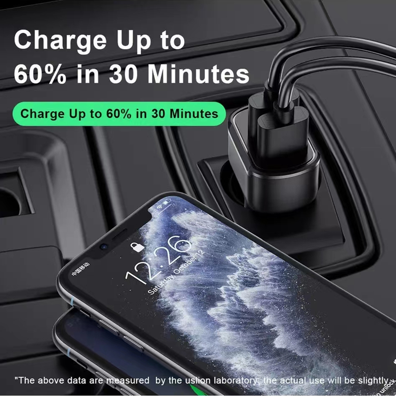 PD 30W USB Car Charger Type C 3 Ports Car Phone Charger Fast Charging For Iphone 15 14 12 13 Xiaomi 12 Samsung S21 Huawei Car Adapter