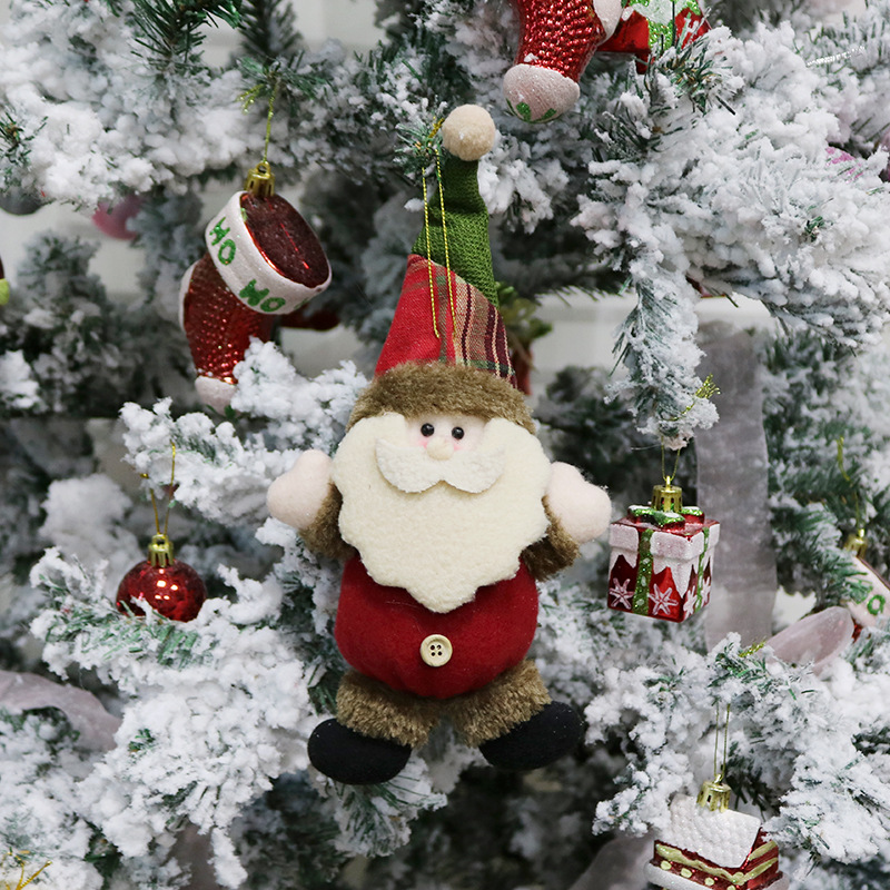 Christmas decorations Santa Claus Elderly Snowman Elk Gift Small Pendant Plush Doll Xmas Tree Supplies TX0001