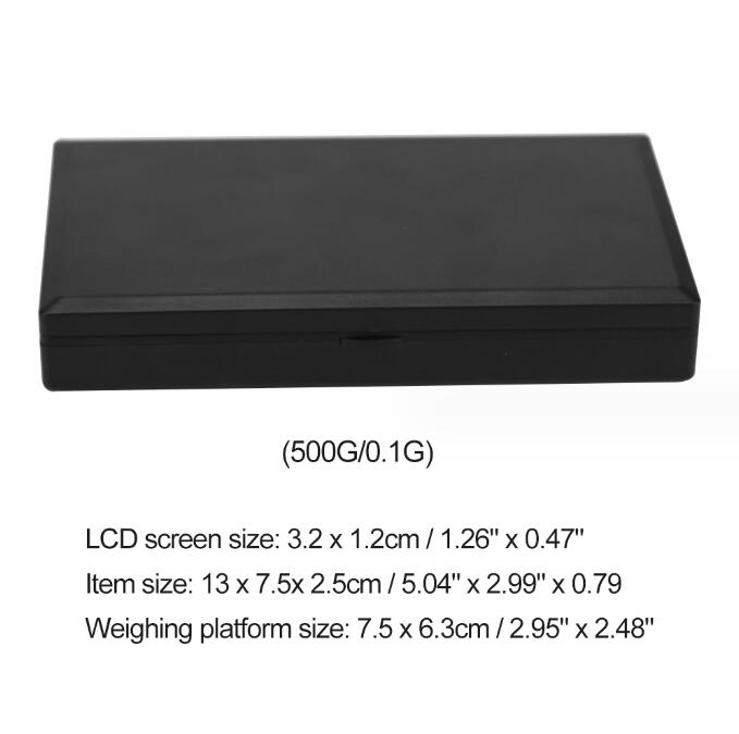 Black 200g x 0.01g 정사각형 디지털 스케일 전자 정밀 보석 규모 높은 정밀 주방 무게 스케일 선물 패키지