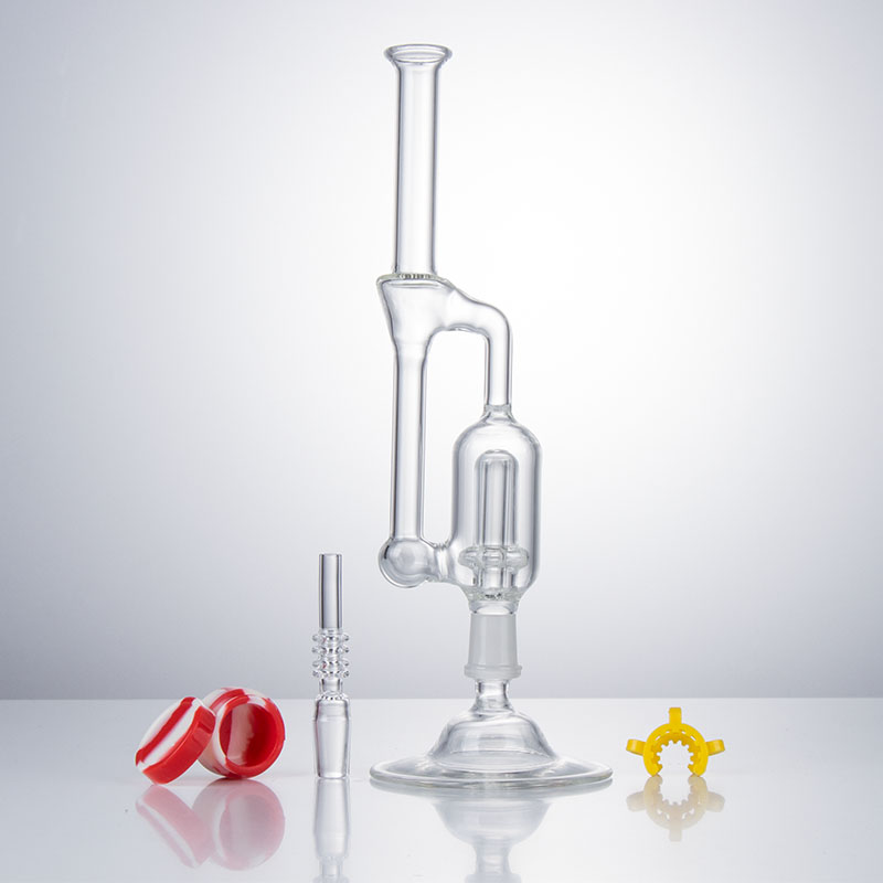 Healthy_Cigarette CSYC GB007 Narguilé Verre Bongs D'eau Pipes À Fumer Base De Cire Dab Rig Céramique Titane Pointe 14mm Huile Rigs Pipe