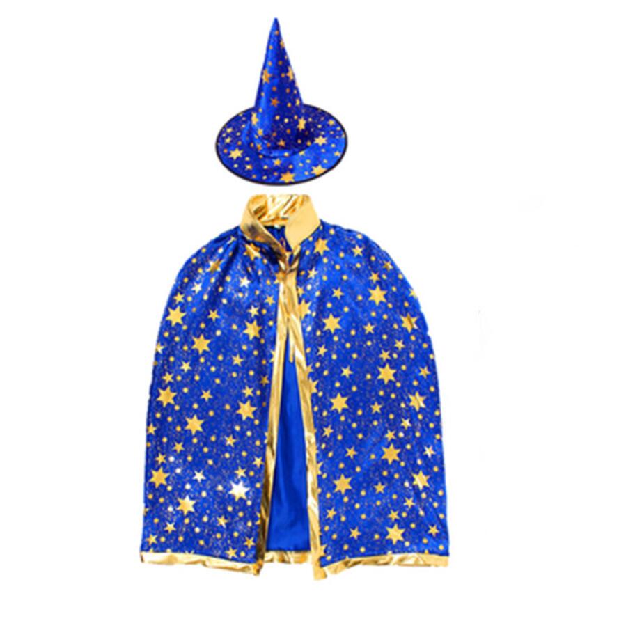 Cape d'Halloween pour enfants avec chapeau de sorcière, Costume de noël pour adolescents, Robe de fête étoile pour garçons et filles, accessoires de photographie à lacets pour anniversaire