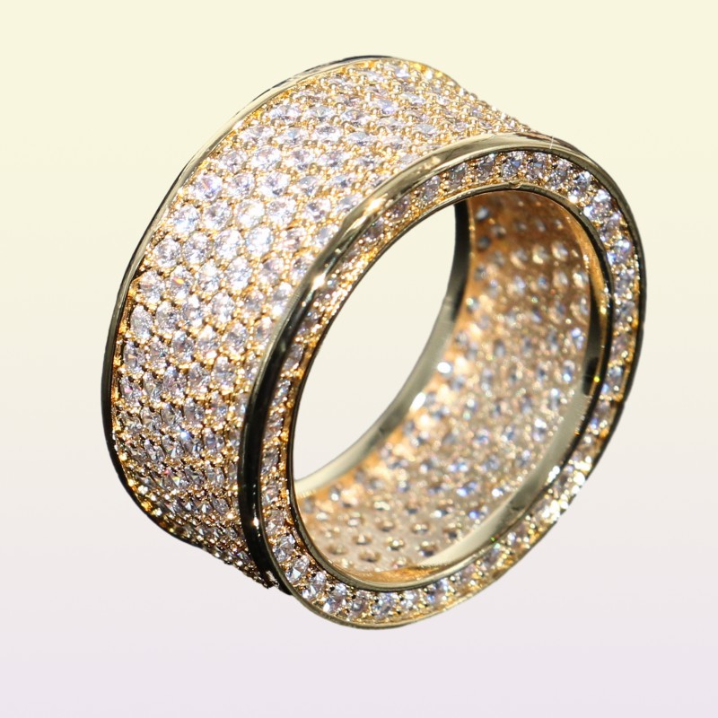 Atemberaubende Marke DIGIN Hochwertiger Luxusschmuck 925 Sterling silberell gelben Gold gefüllt mit Pave Enternity Topaz CZ Diamond Circle Ba8346500