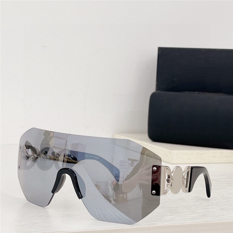 New fashion design mask sunglasses 2258 rimless frame wide rectangular lens avant-garde and generous style outdoor UV400 protection glasses