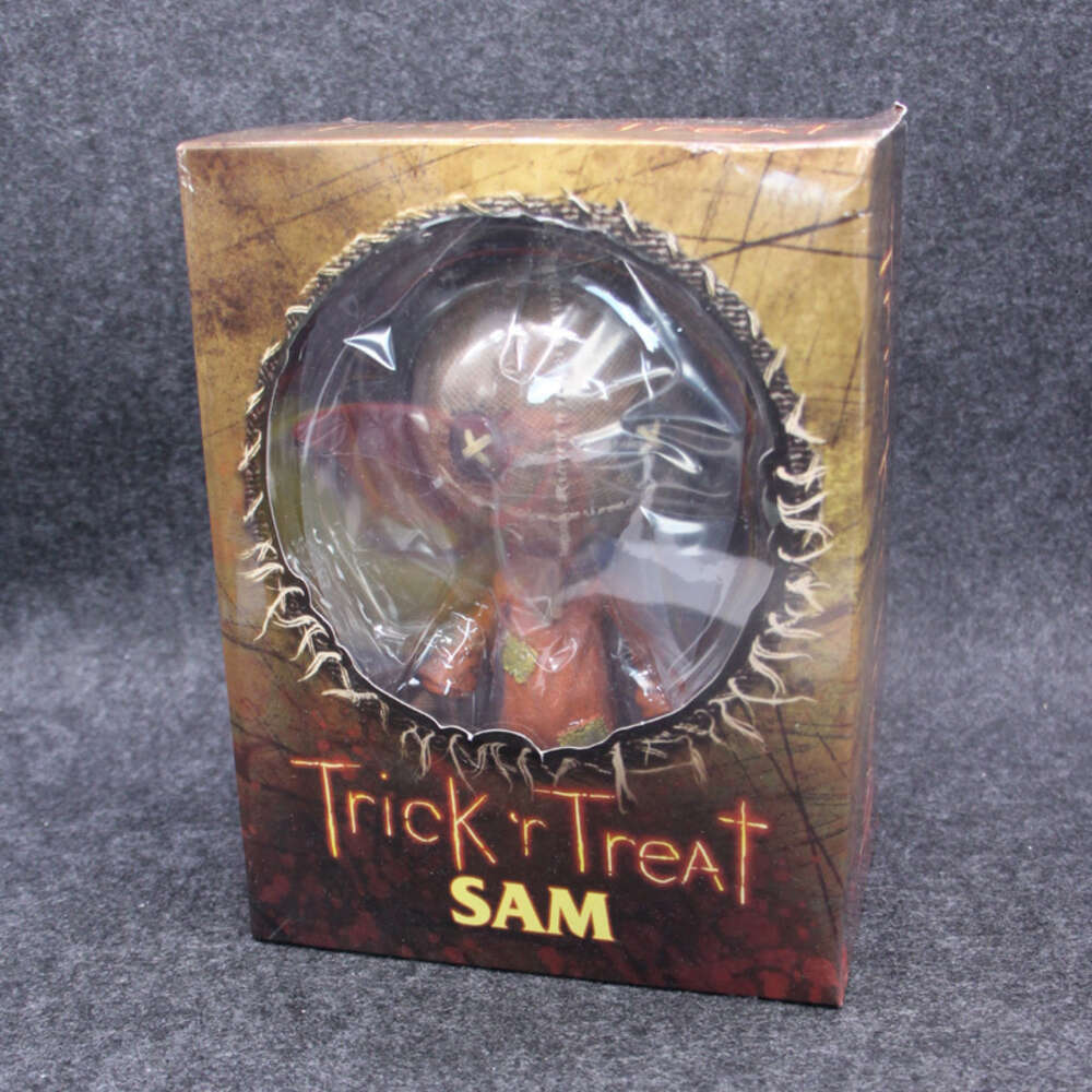 Mascottekostuums Neca-figuur Klassieke film Movie Trick R Treat Action Figure Trick R Treat Action Figure Model Toy Light Up Pumpkin Christmas Doll