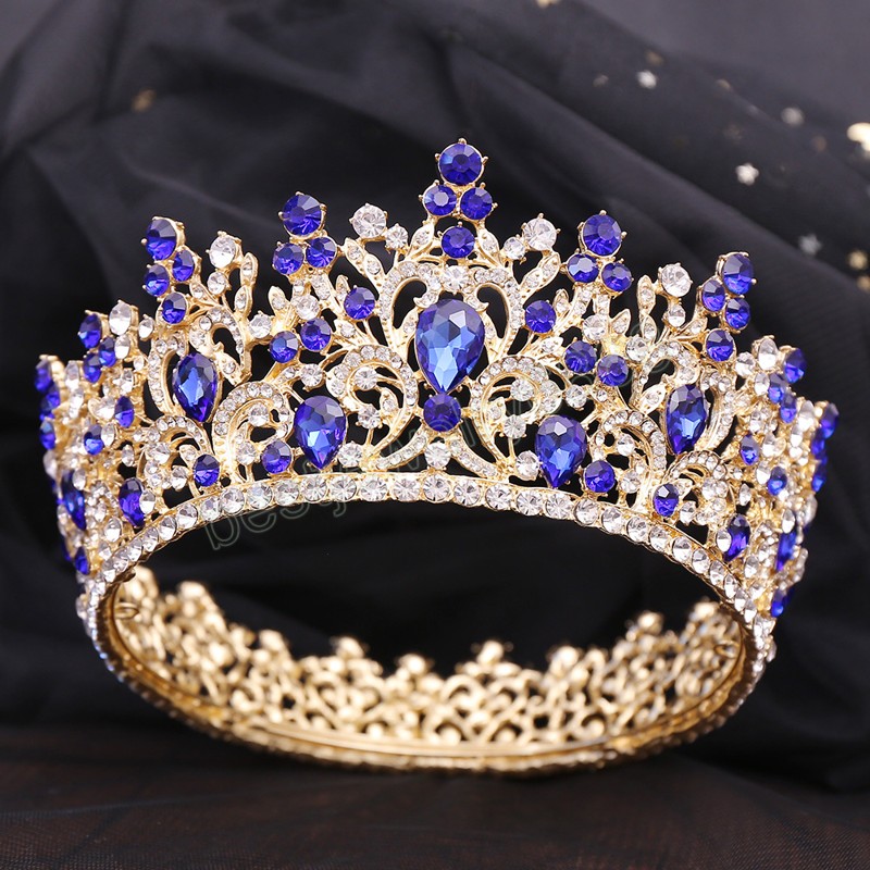 Grandi diademi e corone di cristallo della regina Diadema da sposa le donne Copricapo Ornamenti capelli Gioielli la testa di nozze