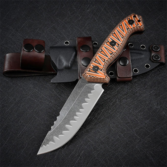 Special Offer M26 Outdoor Survival Straight Knife Z-wear Satin/Stone Wash Blade Full Tang G10 Handle Fixed Blade Knives with Kydex