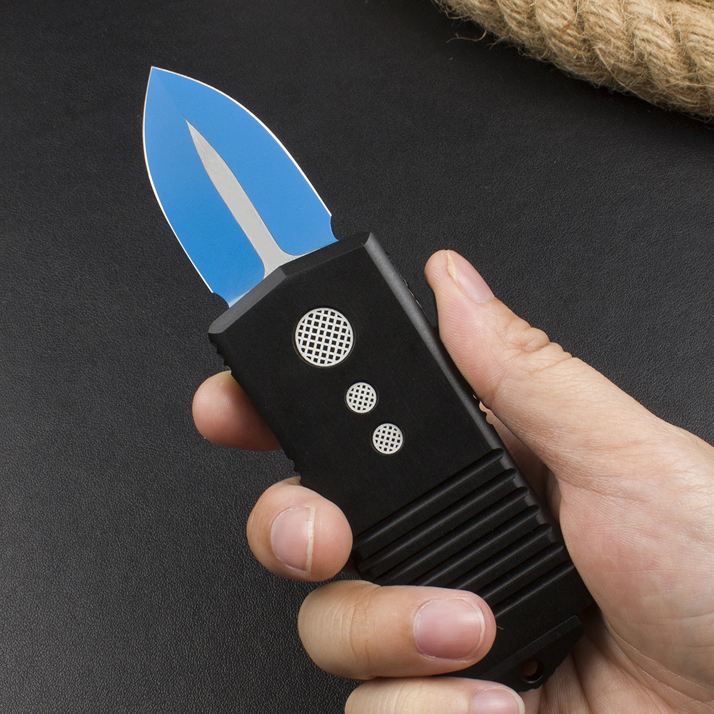 Nieuwe Micro tech Exocet Jedi Knight CA Legal Automatisch Mes D2 Blade Luchtvaart Aluminium Handvat Camping Outdoor Tactische Combat zelfverdediging Messen EDC Pocket Tool