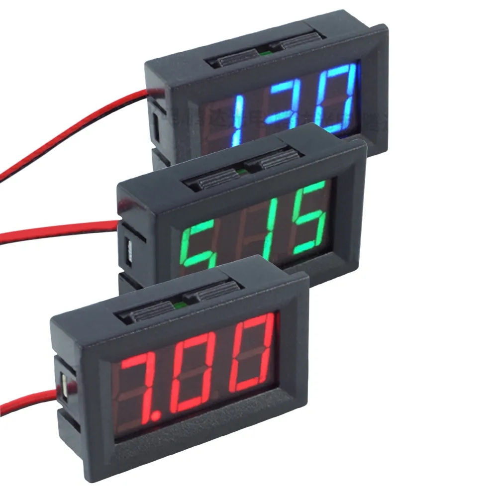 wholesale Voltmètre numérique DC4.5-30V 0,56 pouces, compteur de tension à affichage LED à deux fils et à trois chiffres pour motos et voitures