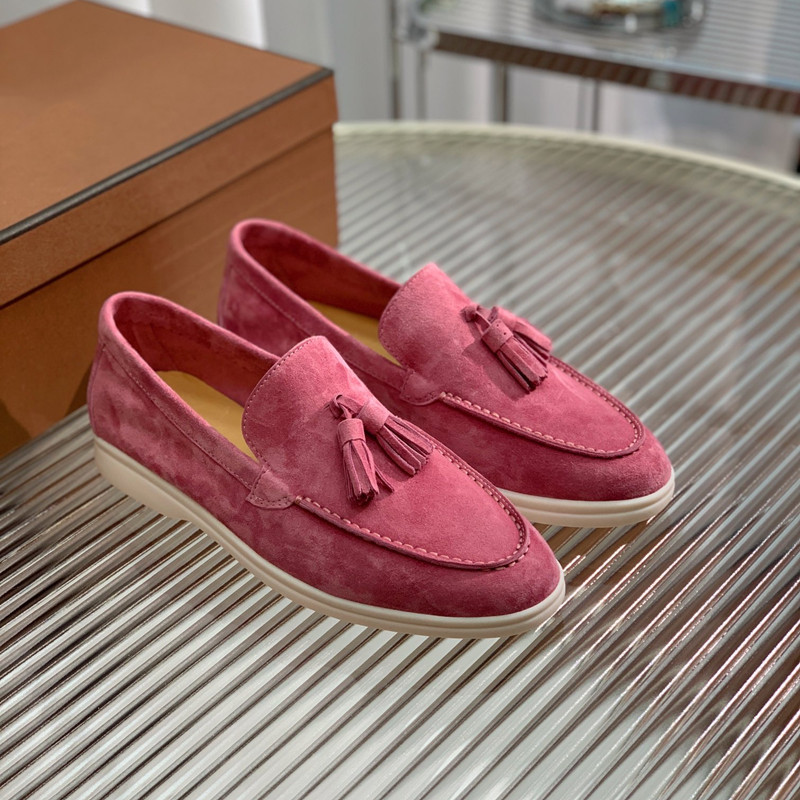 Klädskor loafers 100% läder kvinnor platt autentisk kohud casual sko runda tå klassiska bilder loafers mens tryckta med låda