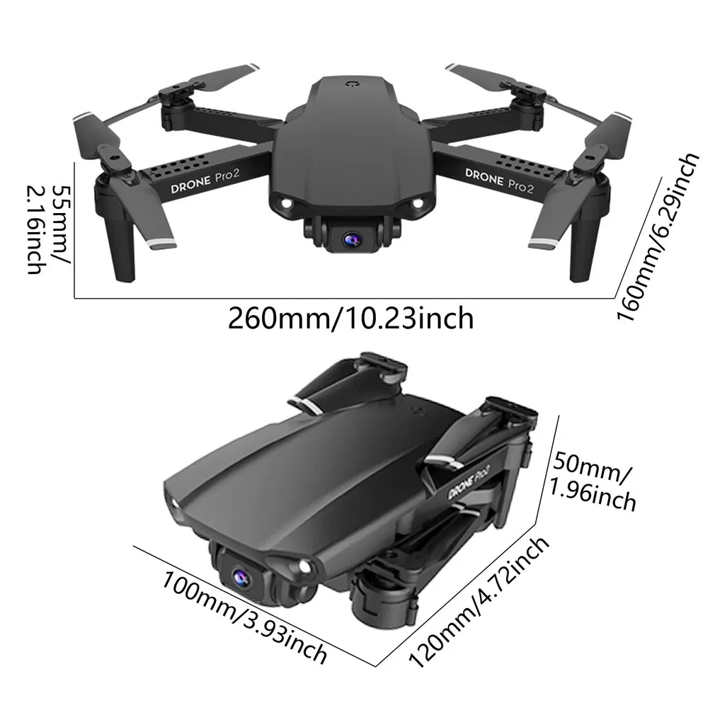 Nowy E99 Pro2 RC Mini Drone 4K HD Dual Camera Wi -Fi FPV Profesjonalny helikopter z powietrza Składane Quadcopter Dron Toys