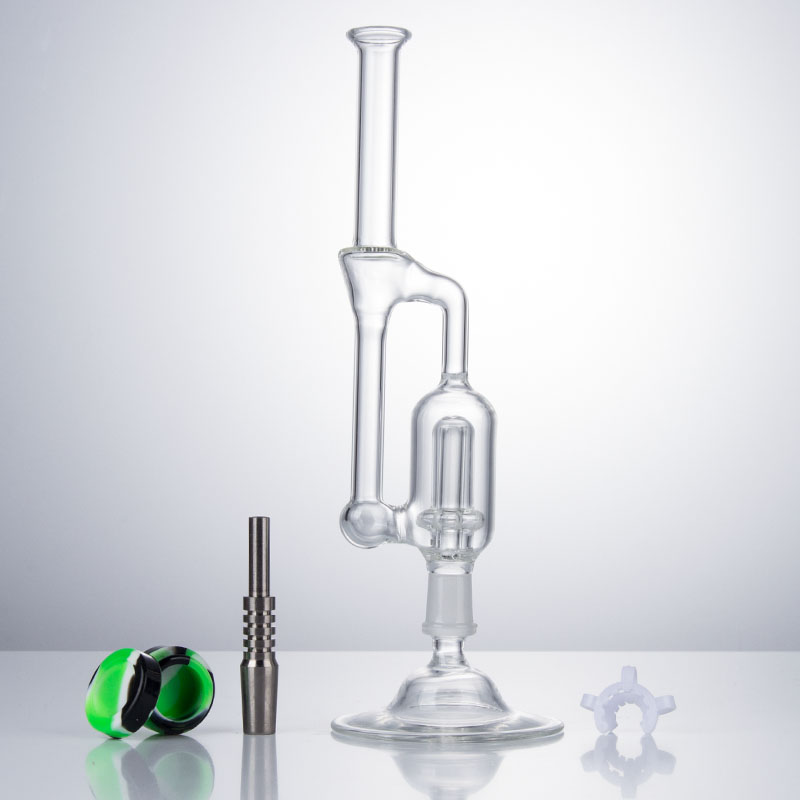 Healthy_Cigarette CSYC GB007 Narguilé Verre Bongs D'eau Pipes À Fumer Base De Cire Dab Rig Céramique Titane Pointe 14mm Huile Rigs Pipe