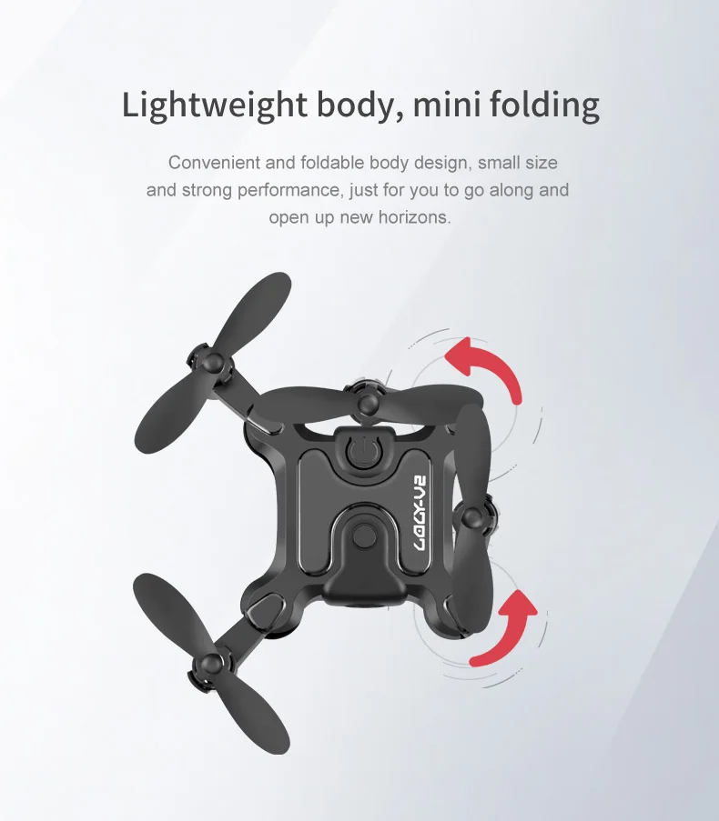 Nouveau Mini Drone V2 4K 1080P HD caméra WiFi Fpv pression de l'air maintien d'altitude pliable quadrirotor RC Drone enfant jouet cadeau