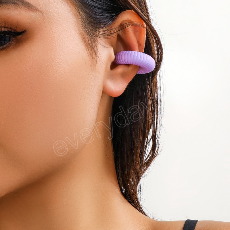 Multicolor One Piece Plastic Earrings Jewelry No ear Piercing Clip Earrings For Women Men Party Punk Gift Ear Cuff