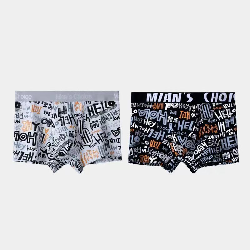 es de sous-vêtements pour hommes en soie glacée grande taille été respirant boxers à séchage rapide adulte sexy taille moyenne boxer tête homme