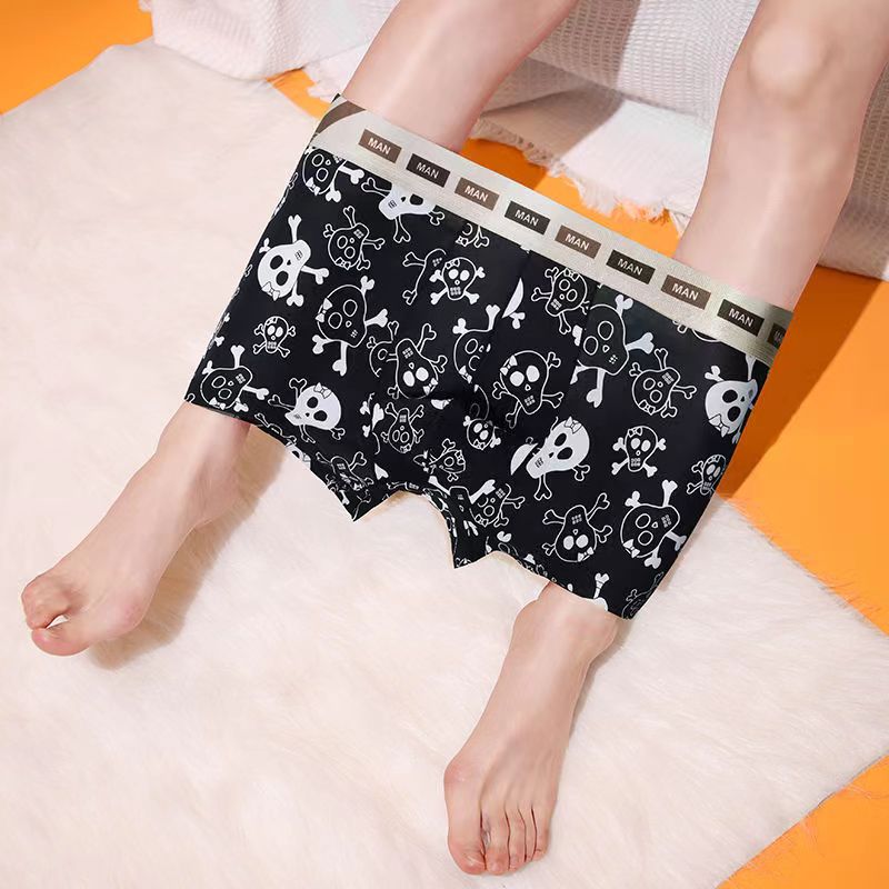 4 paar ijszijde herenondergoed ultradun comfortabel persoonlijkheid trend eenvoudig jeugd taille bedrukt sport graffiti boxershorts