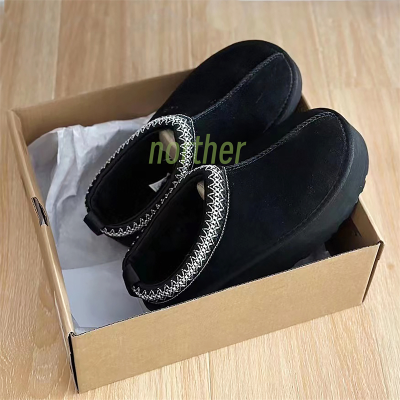 Tazz Slippers Australia Tasman Suede Shearling 플랫폼 스노우 부츠 클래식 울트라 미니 부츠 겨자 씨앗 여성 겨울 발목 부츠 남성 디자이너 슬라이드 신발