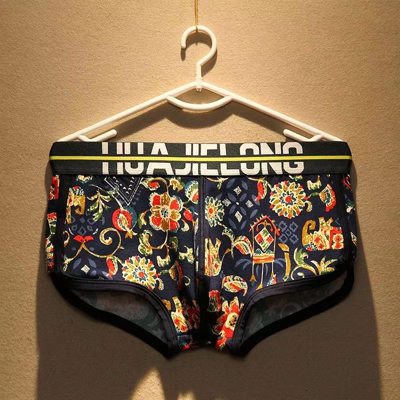 of underwear men's pure cotton boy boxers youth movement trend personality sensuous breathable printed shorts soil