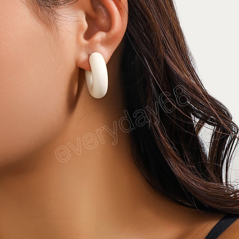 One Piece Simple Punk CCB C-shaped Earrings For Girls Boys No ear Piercing Clip Earrings Men Women Gift Jewelry Ear Cuff