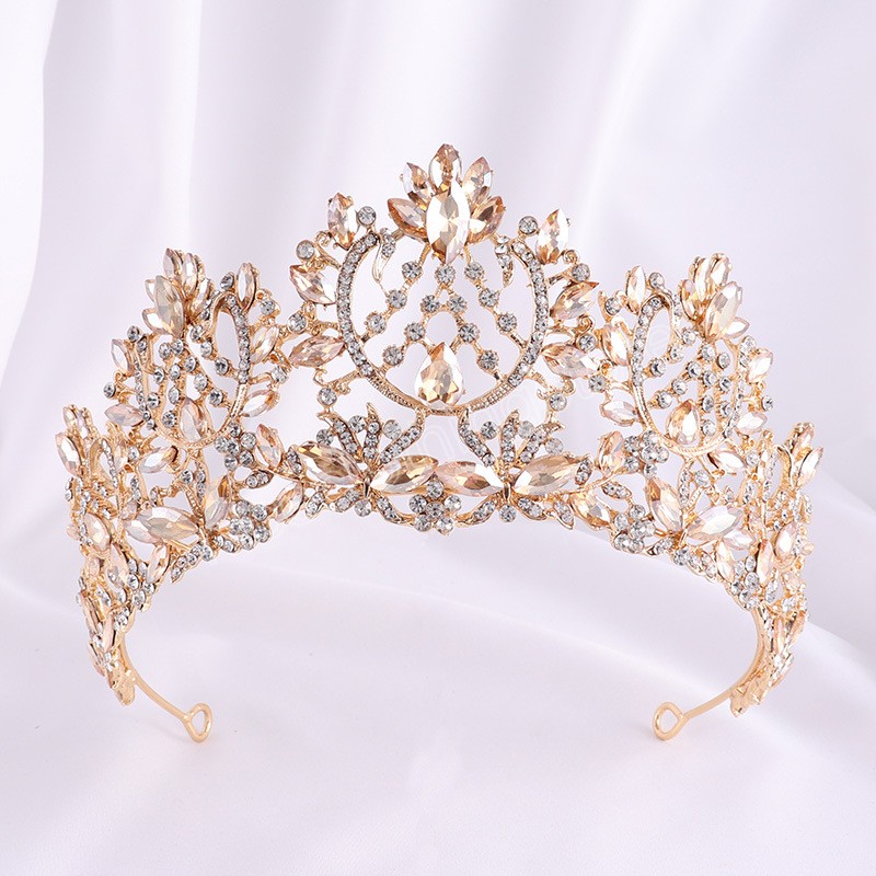 Green Red Blue Crystal Tiara Crown Elegant Queen Tiara Wedding Birthday Party Princess Hair Dress Accessories