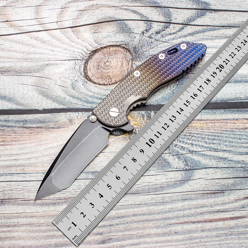 EVIL EYES Custom Hinderer XM-18 Zakmes Anode Gekleurd Titanium Handvat Zwart Tanto CPM 20CV Blade Outdoor Uitrusting Tactisch Zak EDC Camping Survival Gereedschap