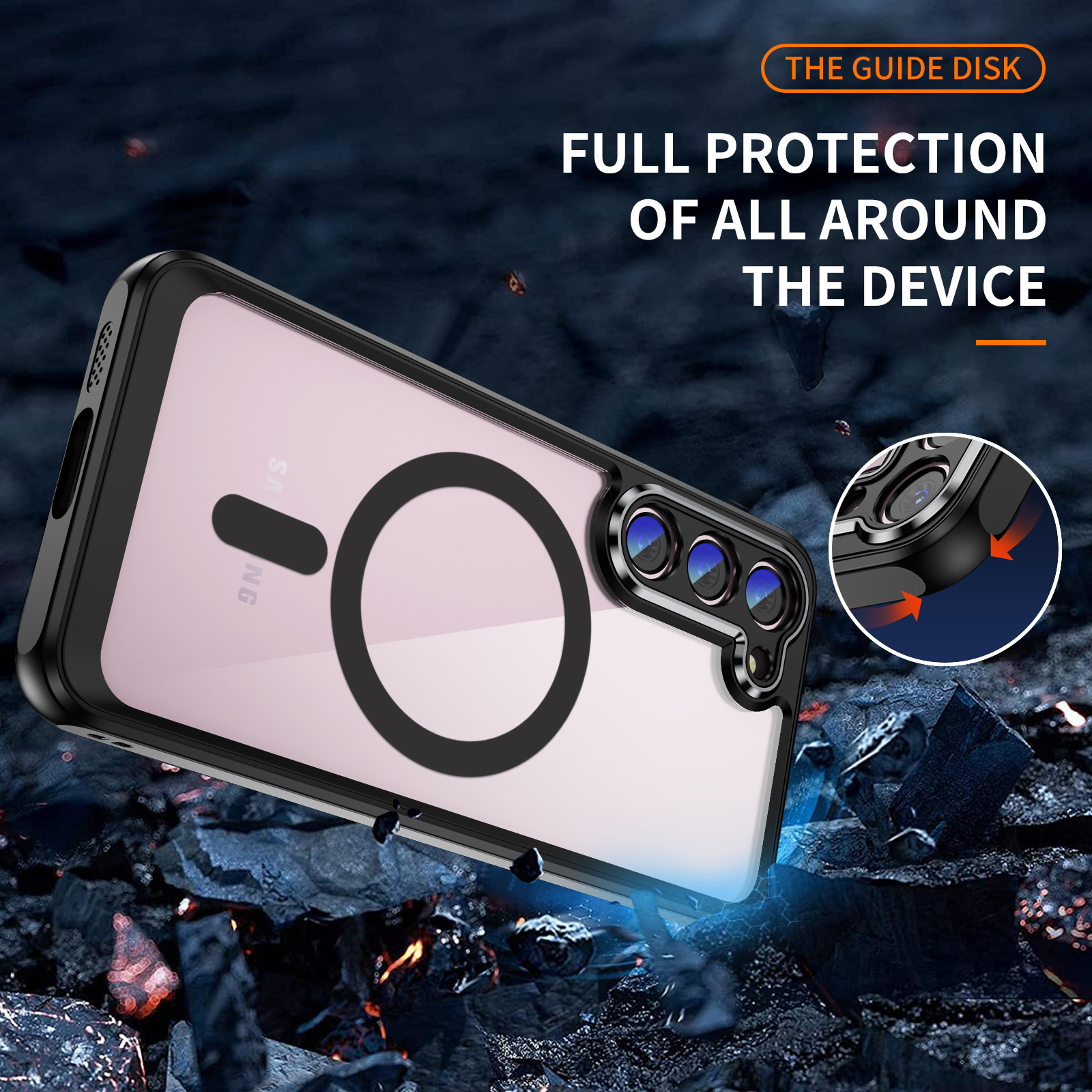 Samsung S23 Ultra Plus 5G Armour Magnet Attraction Phone CaseのMagsafeケース