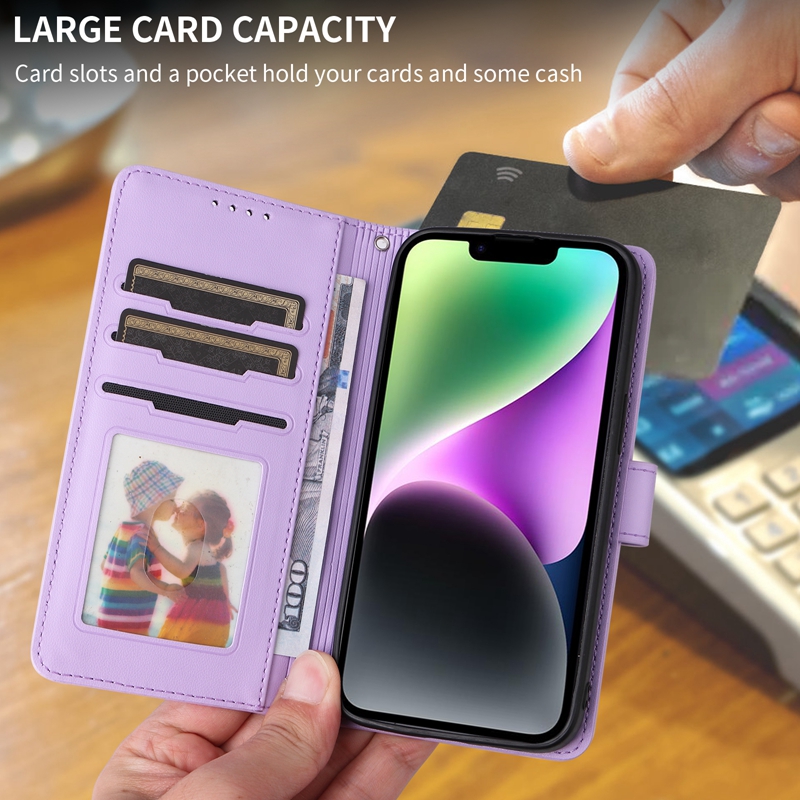 2023 Custodie a portafoglio in pelle PU rimovibili rimovibili 2in1 Iphone 15 Plus 14 Pro Max 13 12 11 XR XS 8 7 6 6S Custodia magnetica 2 in 1 con slot carta di credito ID