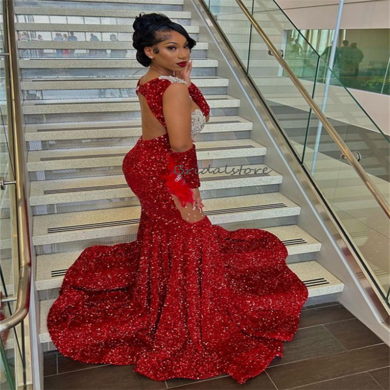 See Through Luxury Short Red African Black Girls Mini Homecoming Dress Y4424