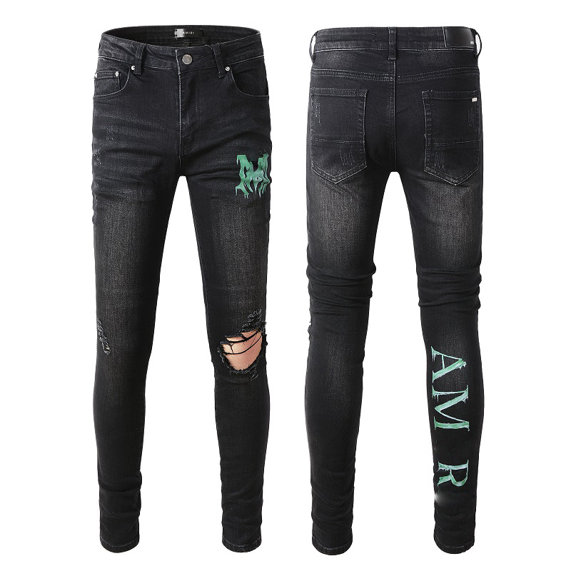 Lila Designer-Jeans für Herren und Damen, Denim-Hose mit Reißverschluss, schwarze Jeans, Distressed Ripped Biker Slim Fit, Motorrad-Herstellung, alte Hose, Größe 28–40