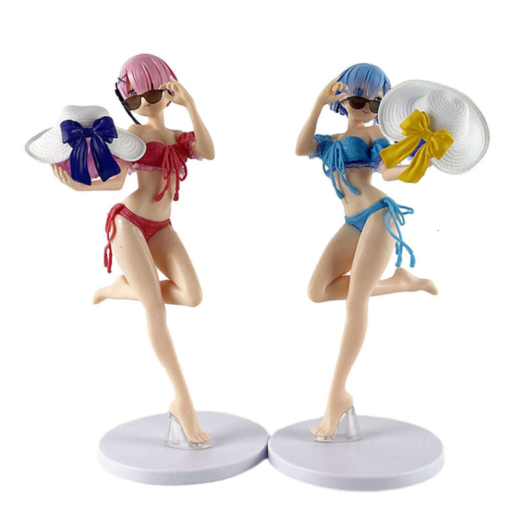 Mascot Costumes 24 cm Re Life w innym świecie niż zero rem figurka sext stroju stroju kąpielowego Ram Ram Figure Pvc Collection Model Doll Toy