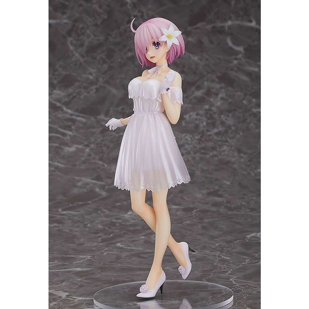 Trajes de mascote 23cm Anime Figura Fate Grand Order Escudo Mash Kyrielight Kawaii Standing Pose Elegante Vestido Branco Menina Pvc Presente Decoração Boneca