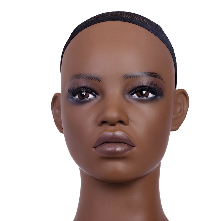 Almacén de EE. UU., envío gratis, nueva muñeca negra africana, peinado, cabeza de práctica para el cabello, modelo de cabeza de maniquí, exhibición de peluca, exhibición de joyería
