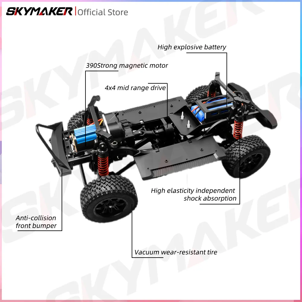MN128 1/12 RC CAR 4WD Jeep Model 2.4G Fjärrkontroll LED -ljus 4x4 Off Road 4WD Climbing RC Truck Electric Toy Car Gift for Boy