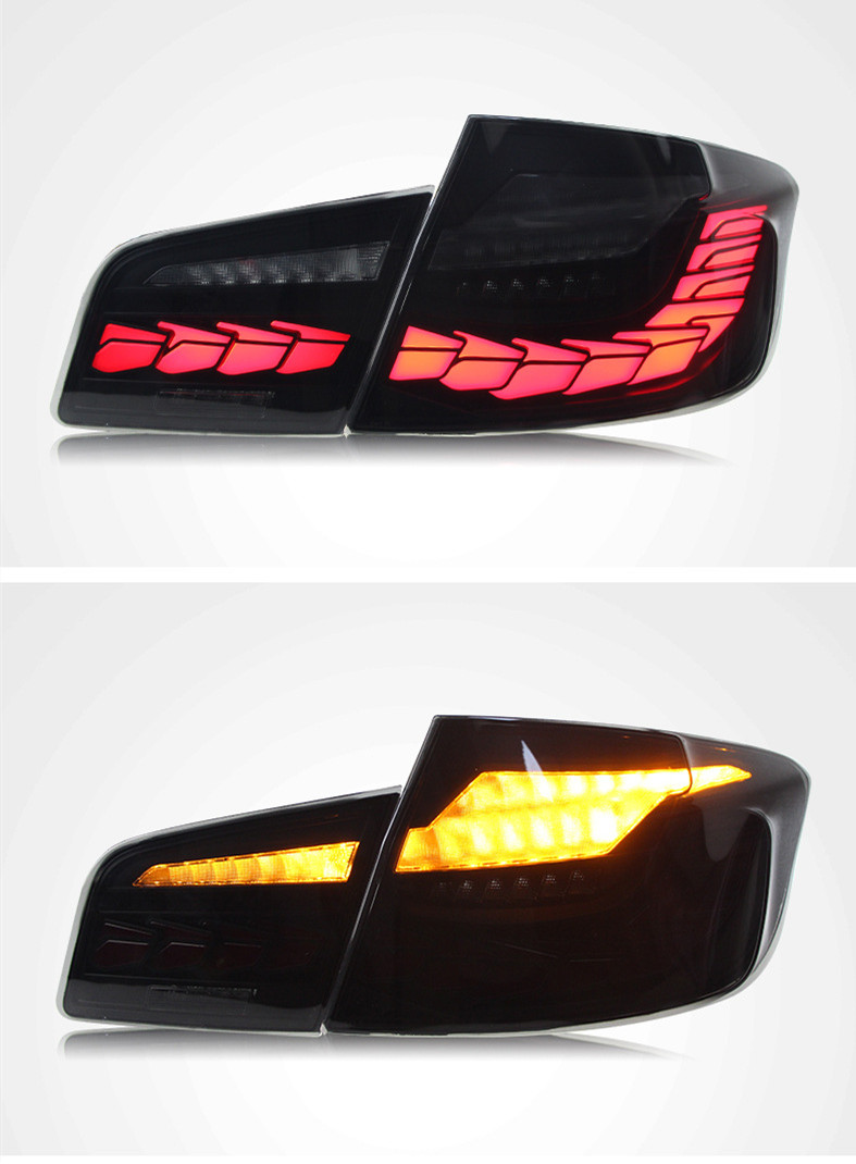 Auto Achterlicht voor BMW 5 serie F10/F18 2011-20 17 LED Dragon Schaal LED DRL Running lichten Mistlampen Achter Parkeerlichten