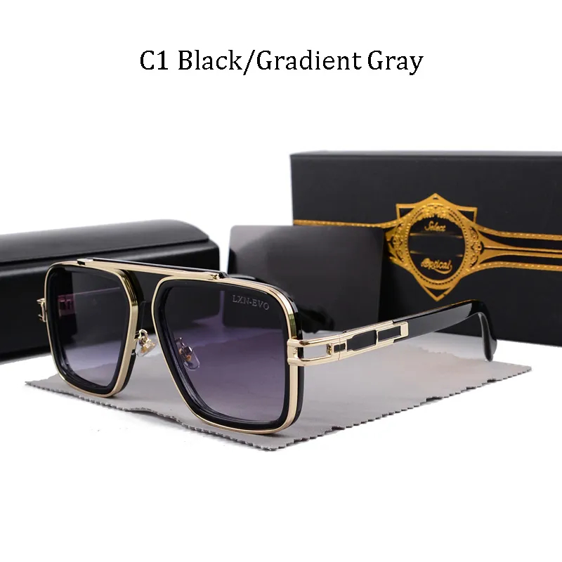 2023 Top Luxury Designer Fashion Glasses Men's Vintage Pilot Sunglasses Square Women's Sunglasses Fashion Designer Sunglasses Luxury Gold Frame