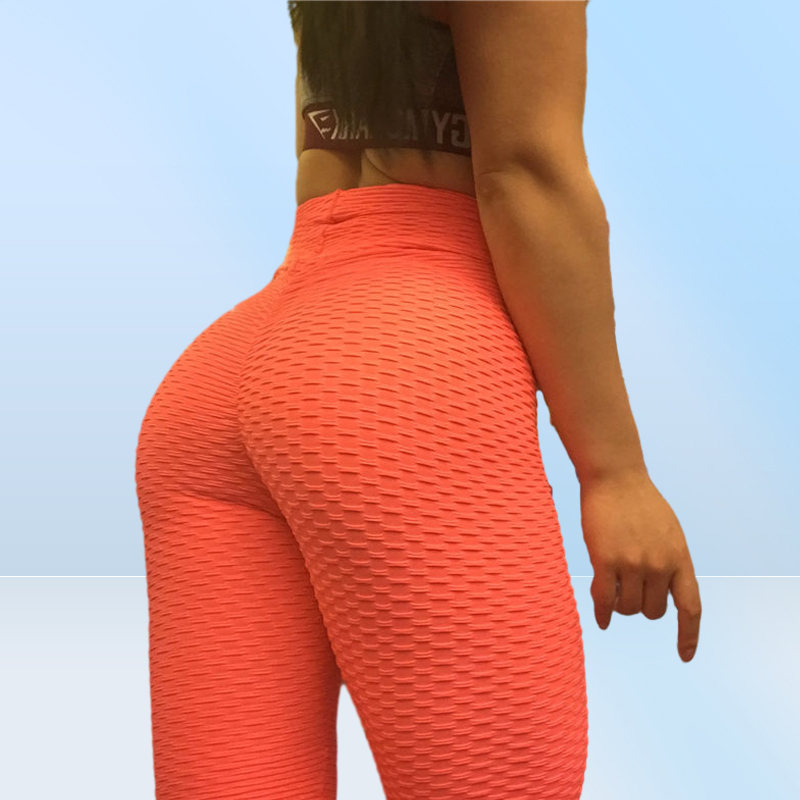 Sexy Skinny Sport Yoga Pantalon Serré Taille Haute Gym BuScrunch Leggings Femmes Rose Courir Sport porter Athlétique Fitness Vêtements2352850