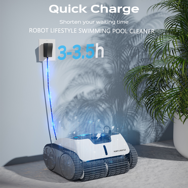 Limpiador robótico inalámbrico para piscinas Robot aspirador para piscinas Inalámbrico 8600mAh Adecuado para piscinas pequeñas y medianas Planificación de rutas Auto-varada Auto-reversa