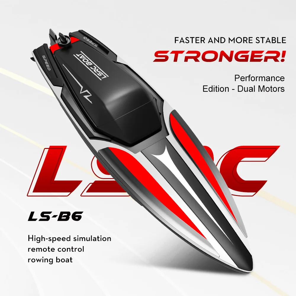 Simulazione radiofonica elettrica a doppio motore modello Lsrc-b6 ad alta velocità Rc Racing Boat 2.4g regali di giocattoli ricaricabili impermeabili