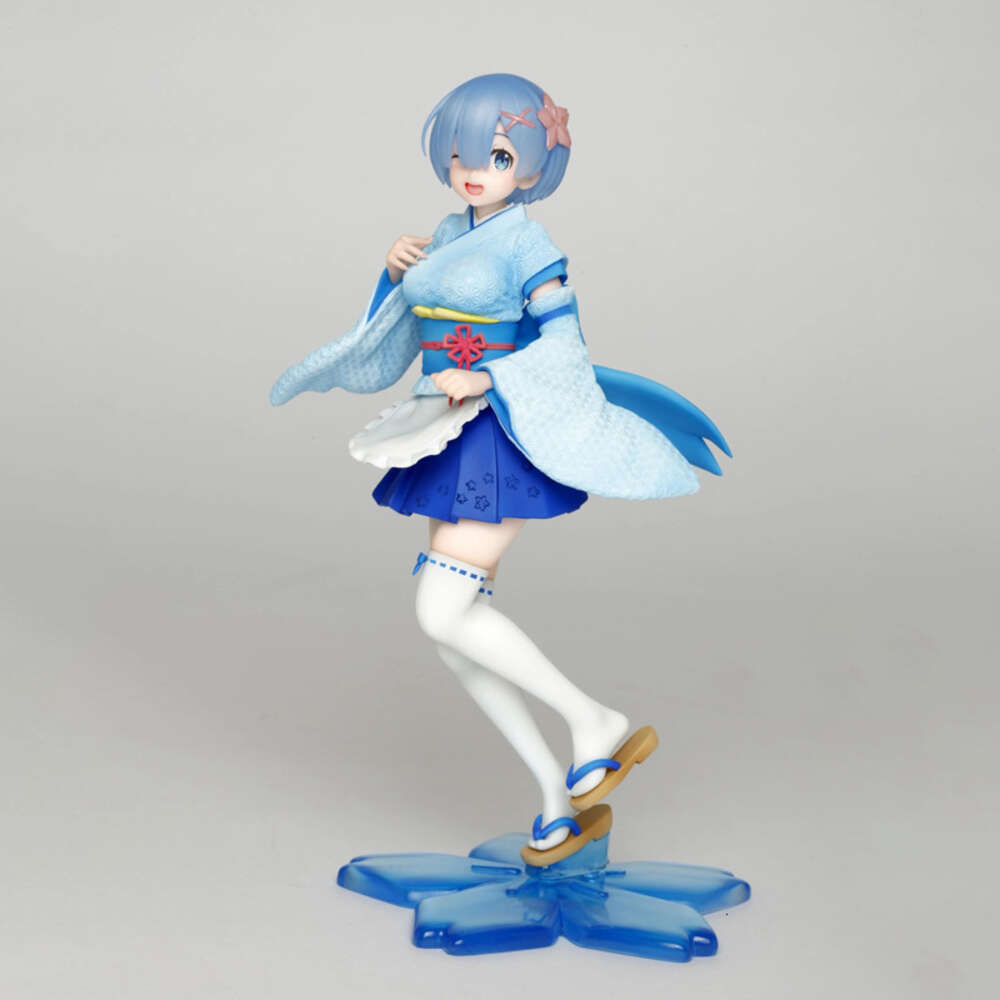 Mascot kostymer 22 cm anime figur rem re: liv i en annan värld från noll kimono kjoldräkt stående pose modell doll leksak present collect box