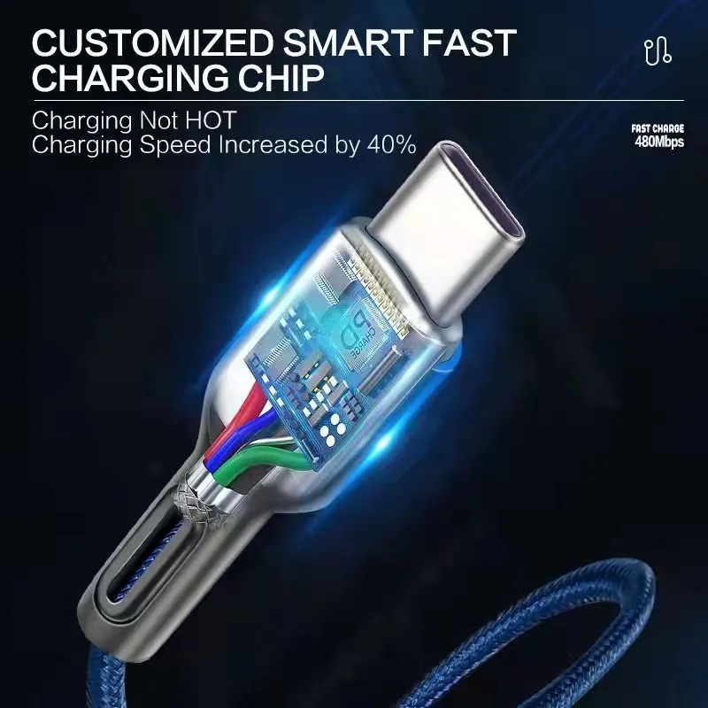 USB-C a tipo C Cable de carga rápida rápida Aleación de tela 1M 2M 3M PD C a C Cable Cable para Samsung Galaxy S23 Xiaomi LG Nokia Cable cargador Android