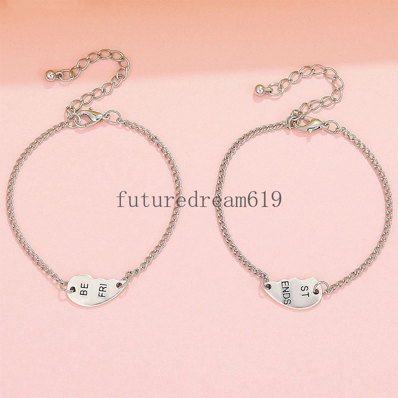 Heart-shaped Couple Bracelets for Women Romantic Best Friends Puzzle Heart Bracelet Friendship Forever Jewelry Gift