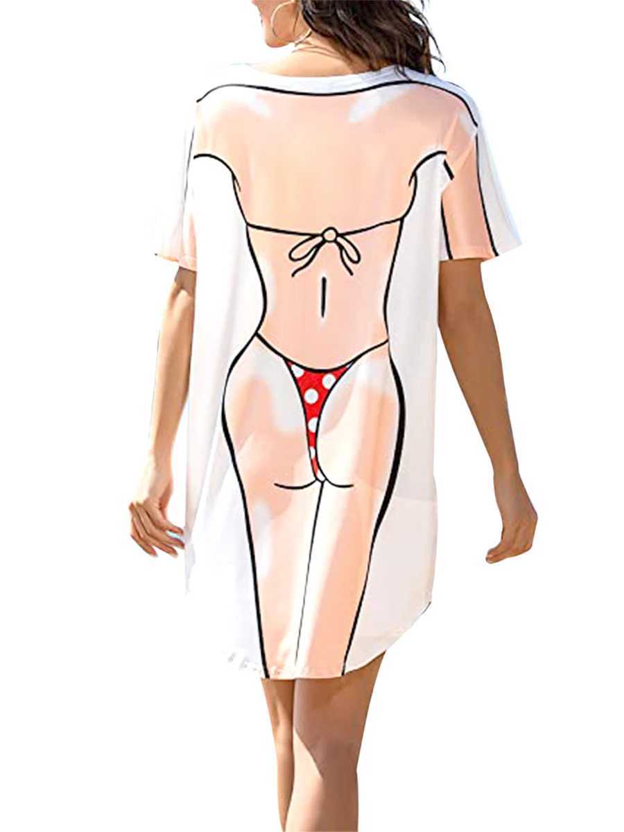 Vestidos Urbanos Sexy Mujer Verano Vestido Cómodo y Casual D Bikini Estampado Cuello Redondo Manga Corta RelaxFit para Damas S M L XL XXL Ropa