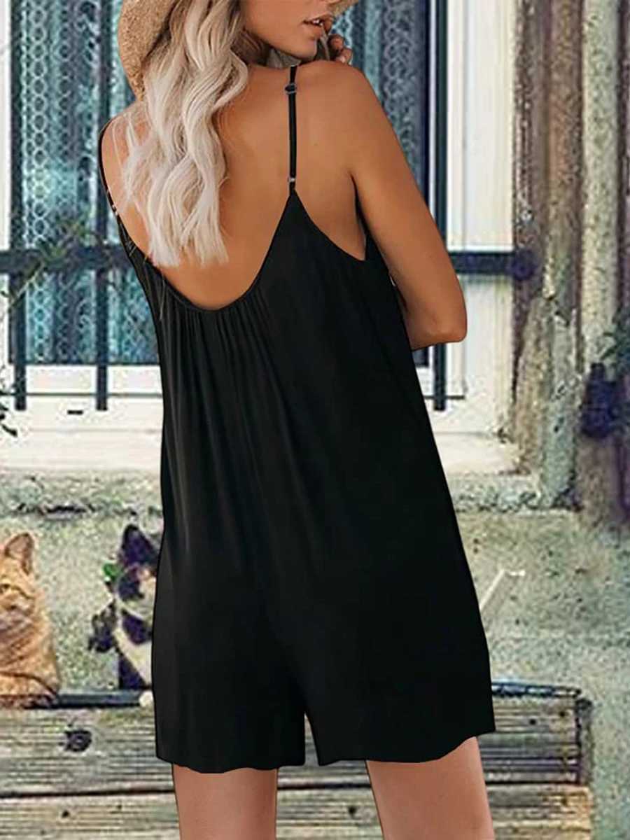 Tute da donna Pagliaccetti Pantaloncini pagliaccetti larghi senza maniche estivi da donna