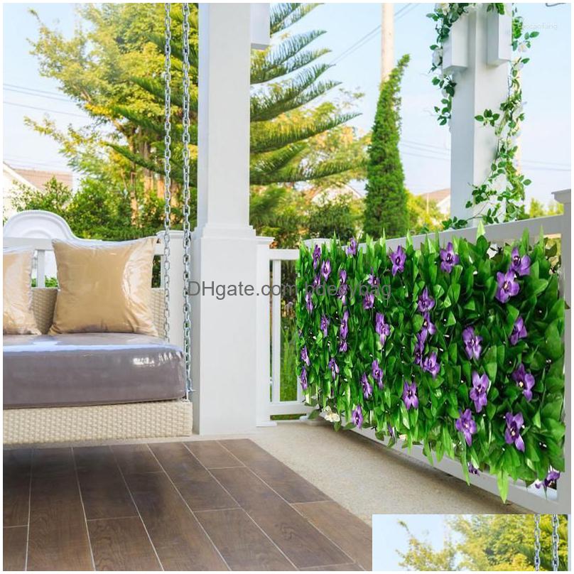 Decorative Flowers Expandable Fence Artificial Leaves Unique Look Accessory For Walls Greenery Outdoor Courtyard Balconies And Dhqos