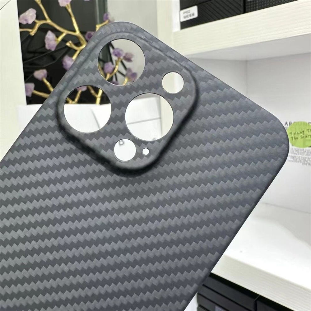 Äkta kolfiber Aramid Slim Case för iPhone 15 Pro Max 15Pro Magnetic Wireless Charging Cover