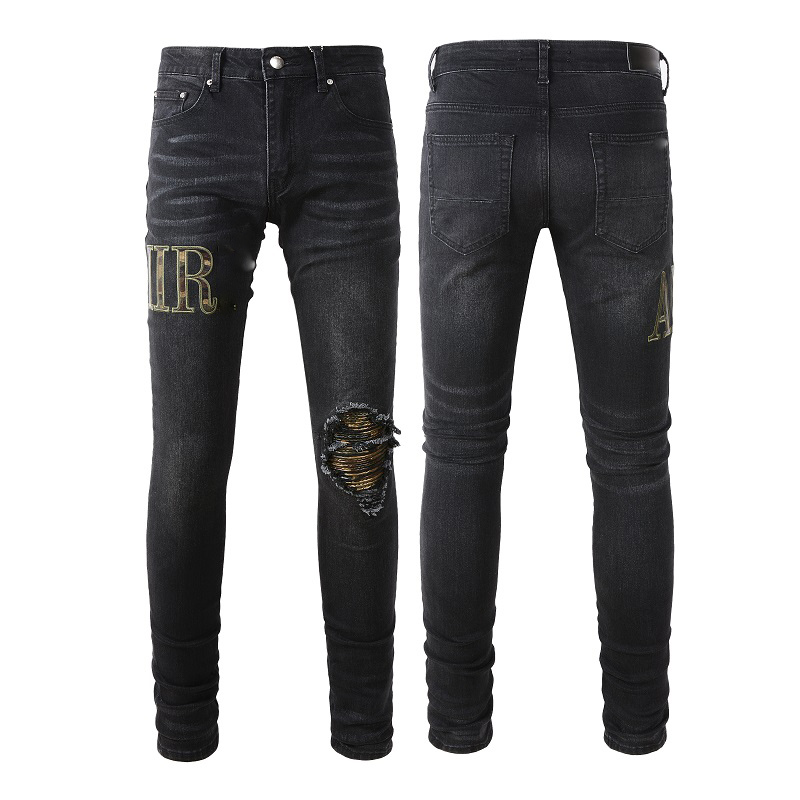 Lila Designer-Jeans für Herren und Damen, Denim-Hose mit Reißverschluss, schwarze Jeans, Distressed Ripped Biker Slim Fit, Motorrad-Herstellung, alte Hose, Größe 28–40