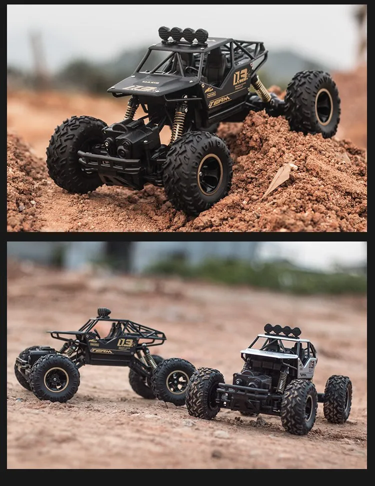 1:16 4WD RC-bil med LED-lampor Radio Remote Control Cars buggy off-road control trucks pojkar leksaker för barn